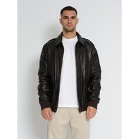 Klassische Herren Leder Bomberjacke