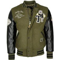 Retro Collegejacke mit Aufnähern
