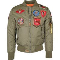 Bomberjacke im Pilotenstil mit Aufnähern