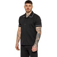 Herren Kurzarm Camp Shirt mit Paspelierung