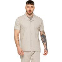 Herren Kurzarm Camp Shirt mit Paspelierung