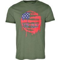 Top Gun T-Shirt mit US Flaggen Druck