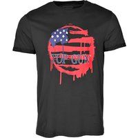 Top Gun T-Shirt mit US Flaggen Druck