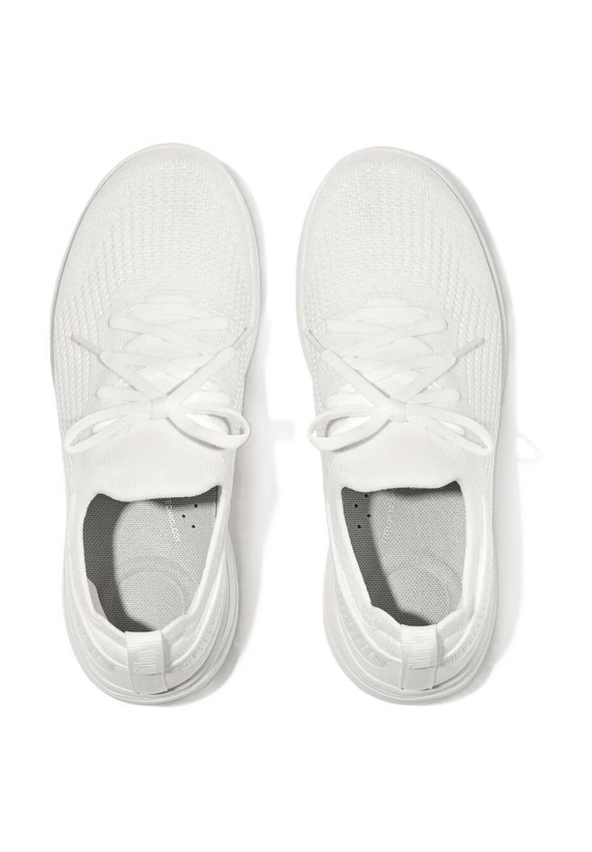 Damen Weiße Strick Freizeit Sneaker