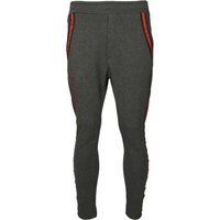 Sportliche melierte graue Jogginghose mit rotem Streifen