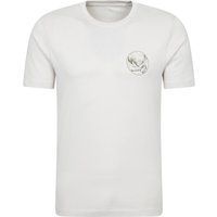 Herren Beige Bio-Baumwolle T-Shirt mit Motiv