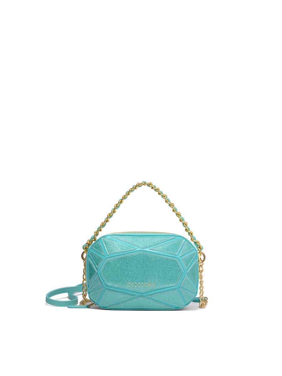 Handtasche mit Schlangenmuster und Henkel