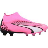 Rosa Fußballschuhe ohne Schnürsenkel FG/AG