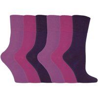 6er Pack Damen Nicht-Elastische Baumwoll-Diabetikersocken mit Nahtlosem Zehenbereich
