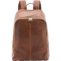 Leder Rucksack mit Reißverschluss