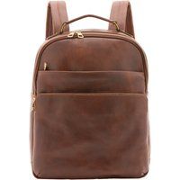 Leder Rucksack mit Reißverschluss
