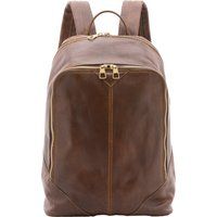 Leder Rucksack mit Reißverschluss