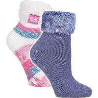 2er-Pack Damen Soft Lounge Socken mit Anti-Rutsch-Beschichtung