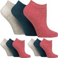 9er-Pack Damen Diabetiker Sneakersocken | Weite Knöchelsocken für geschwollene Füße