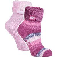 2er-Pack Damenweiche Lounge-Socken mit Grip