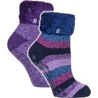 2er-Pack Damenweiche Lounge-Socken mit Noppen