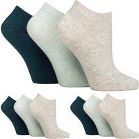 9er Pack Damen Diabetiker Trainingssocken | Breite Knöchelsocken für geschwollene Füße