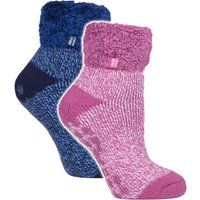 2er-Pack Damenweiche Lounge-Socken mit Grips