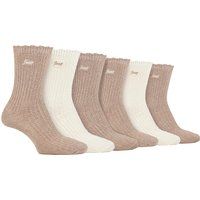 Damen 6er Pack Bambus-Stiefelsocken | Süße Socken mit gewelltem Rand