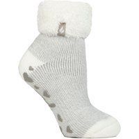 Damen Rippbündchen Thermo-Bettsocken