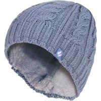 Damen Wintermütze mit Zopfmuster und Fleecefutter