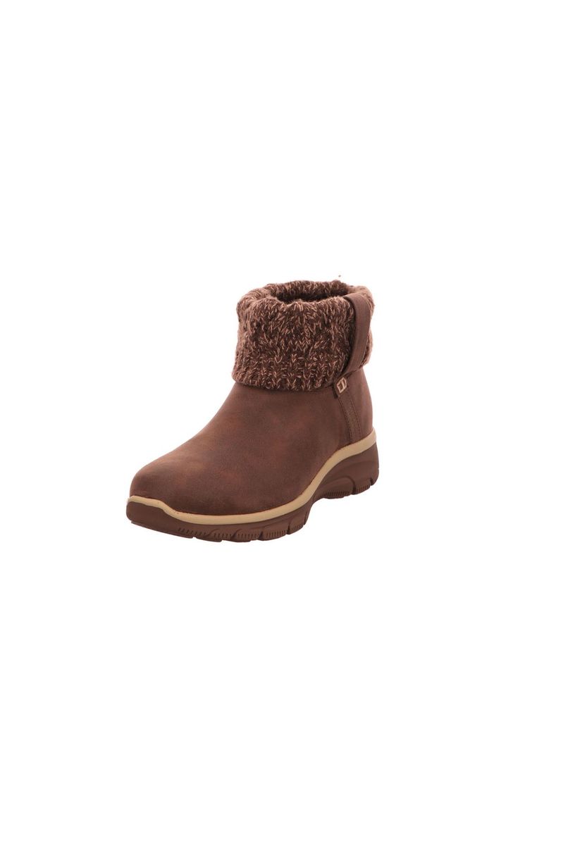 Brauner Schnürstiefel mit Strickmanschette