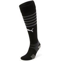 Schwarze Kniestrumpf-Fußballsocken mit Streifen