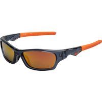 Rechteckige Sportsonnenbrille mit orangen Akzenten
