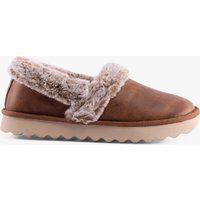 Skechers Cozy Up Polyester Damen Hausschuhe In Kastanienbraun