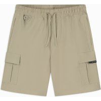 Sandfarbene Cargo-Shorts mit Kordelzug