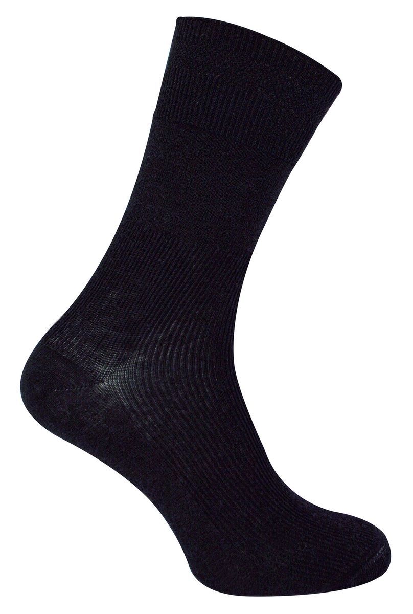 3 Paar Multipack Herren Wolle diabetische Socken für geschwollene Beine | Dr.Socks | gerippte nahtlose Merinowolle Socken in schwarz - schwarz