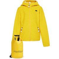 Gelbe Strickfleecejacke mit Kapuze