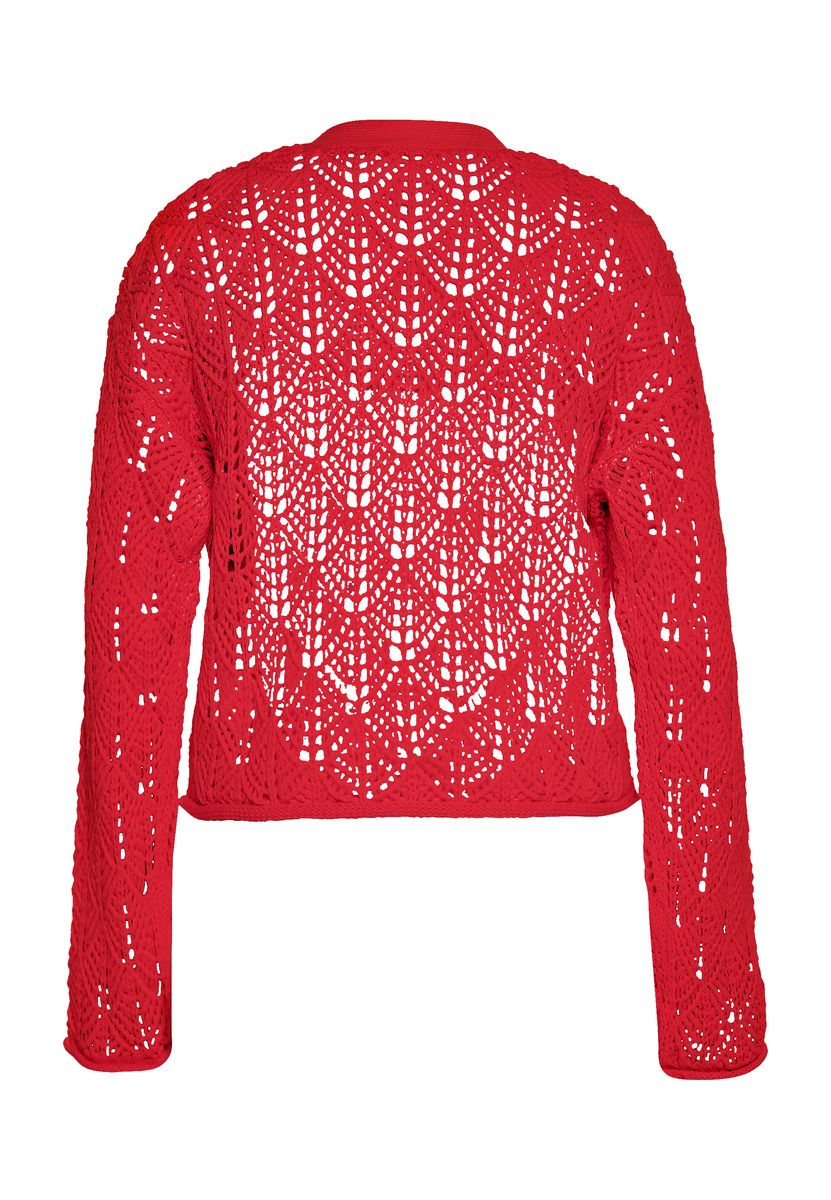 Kurzer Cardigan mit Lochmuster