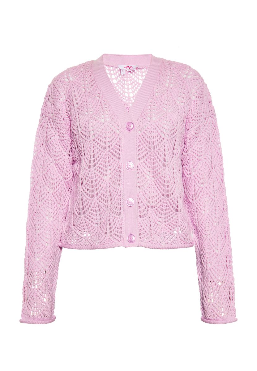 Offener Cardigan mit Wabenmuster