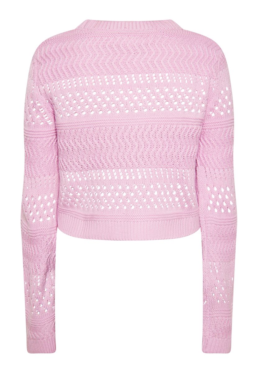 Offener Cardigan mit Wabenmuster