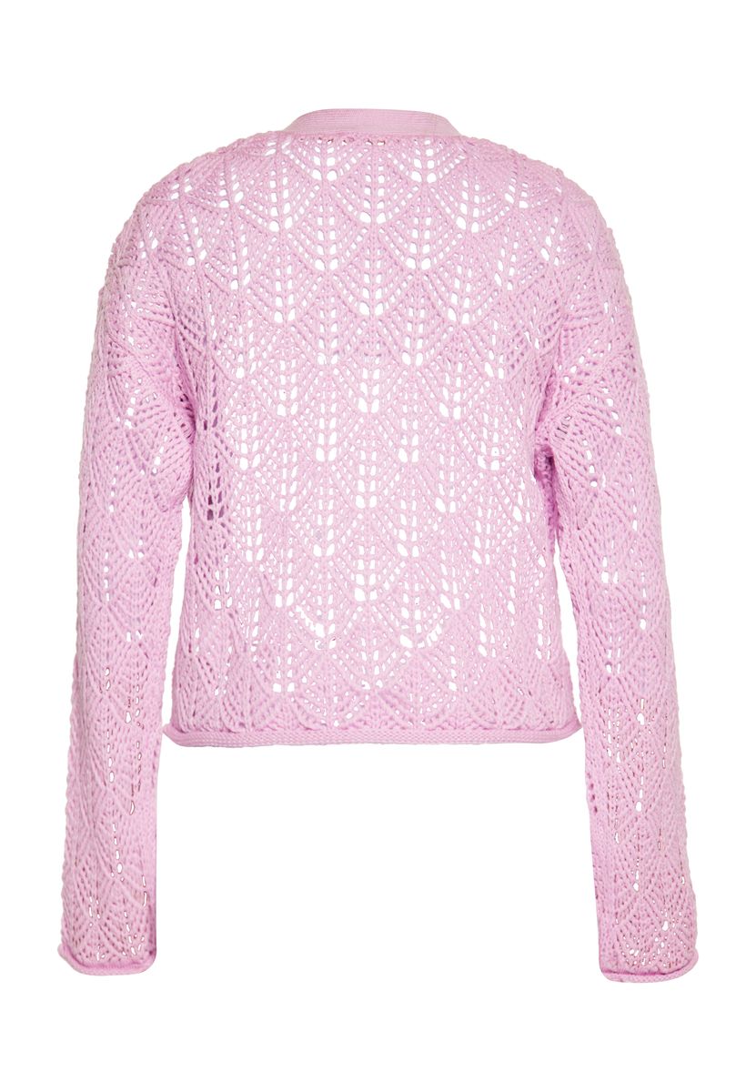 Offener Cardigan mit Wabenmuster