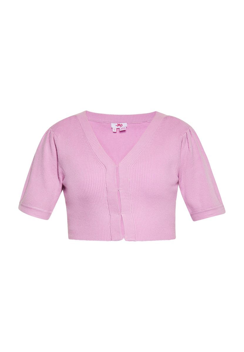 Kurze Feinstrickjacke mit kurzen Ärmeln