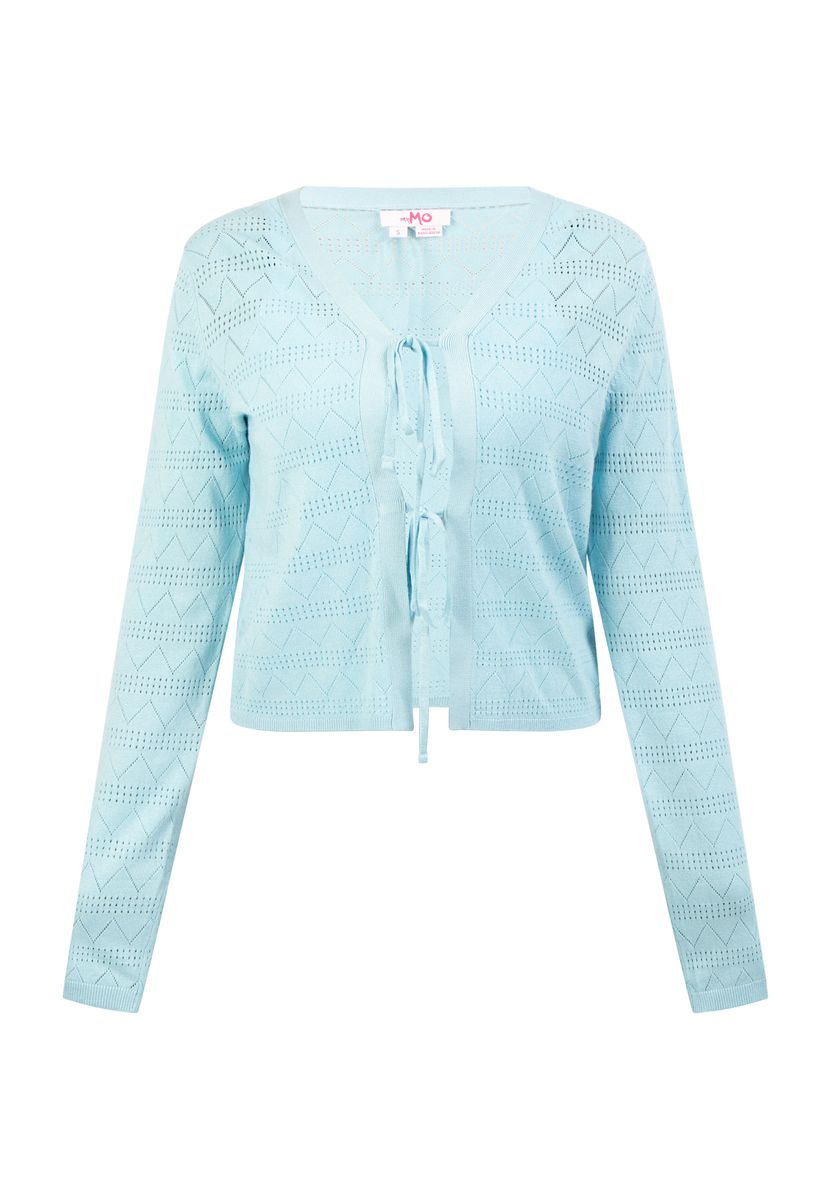 Mymo Strickjacke Damen hellblau