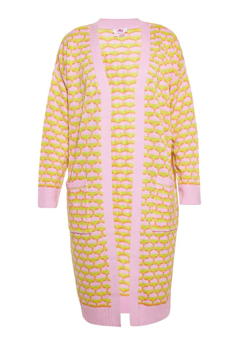 Gemusterte Strickjacke mit Taschen
