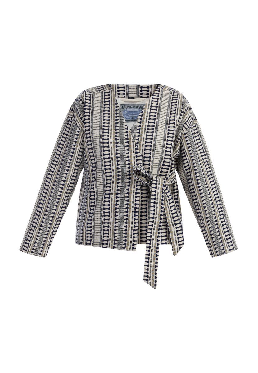 Dreimaster Wickeljacke Damen Dunkelmarine Wollweiss