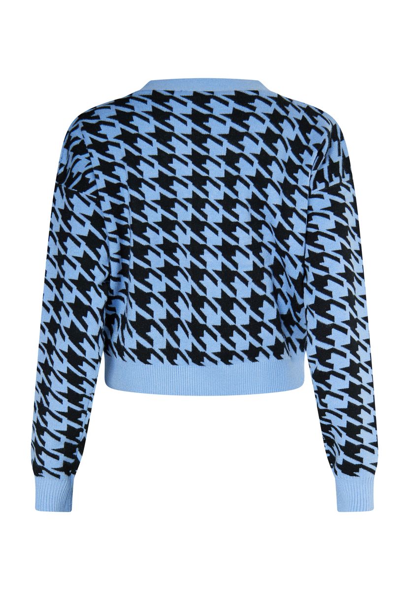 Kurzer Cardigan mit Hahnentritt-Jacquard