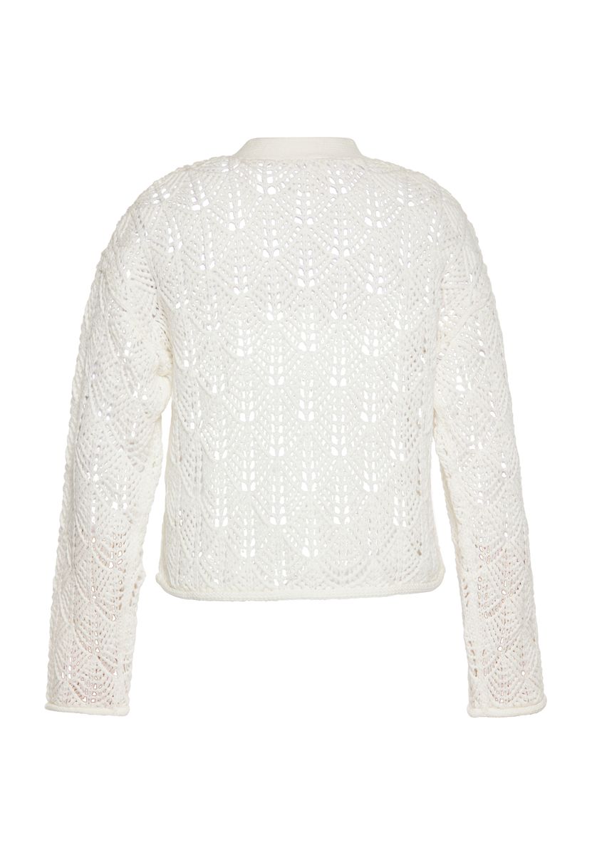 Zarte Kurze Strickjacke mit Bindeband
