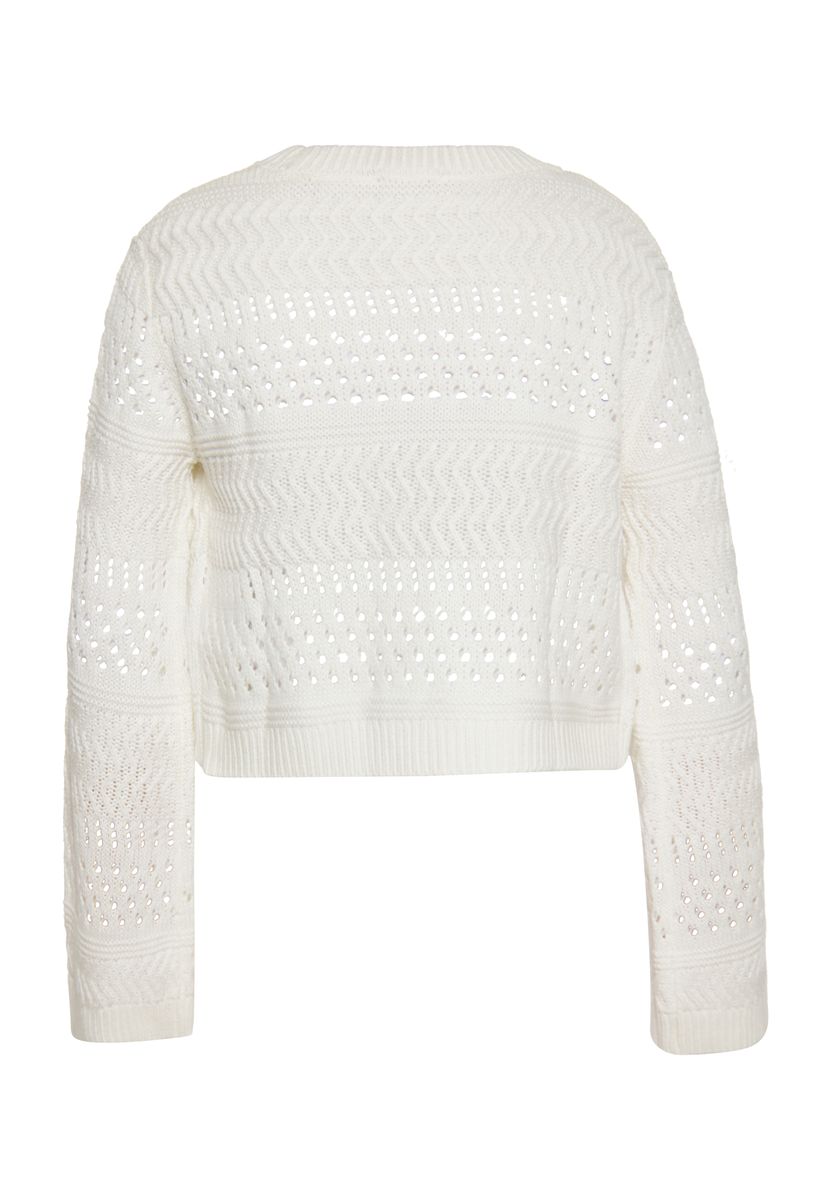 Zarte Kurze Strickjacke mit Bindeband