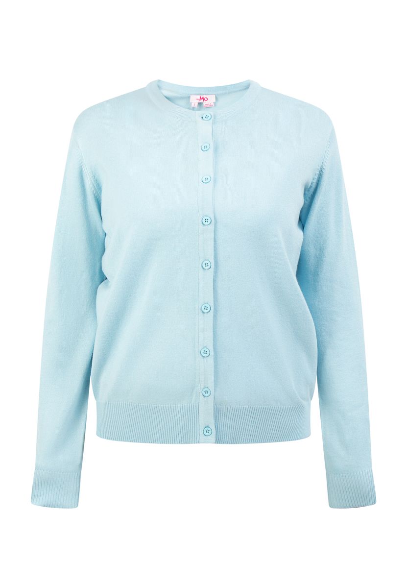 Mymo Strickjacke Damen hellblau