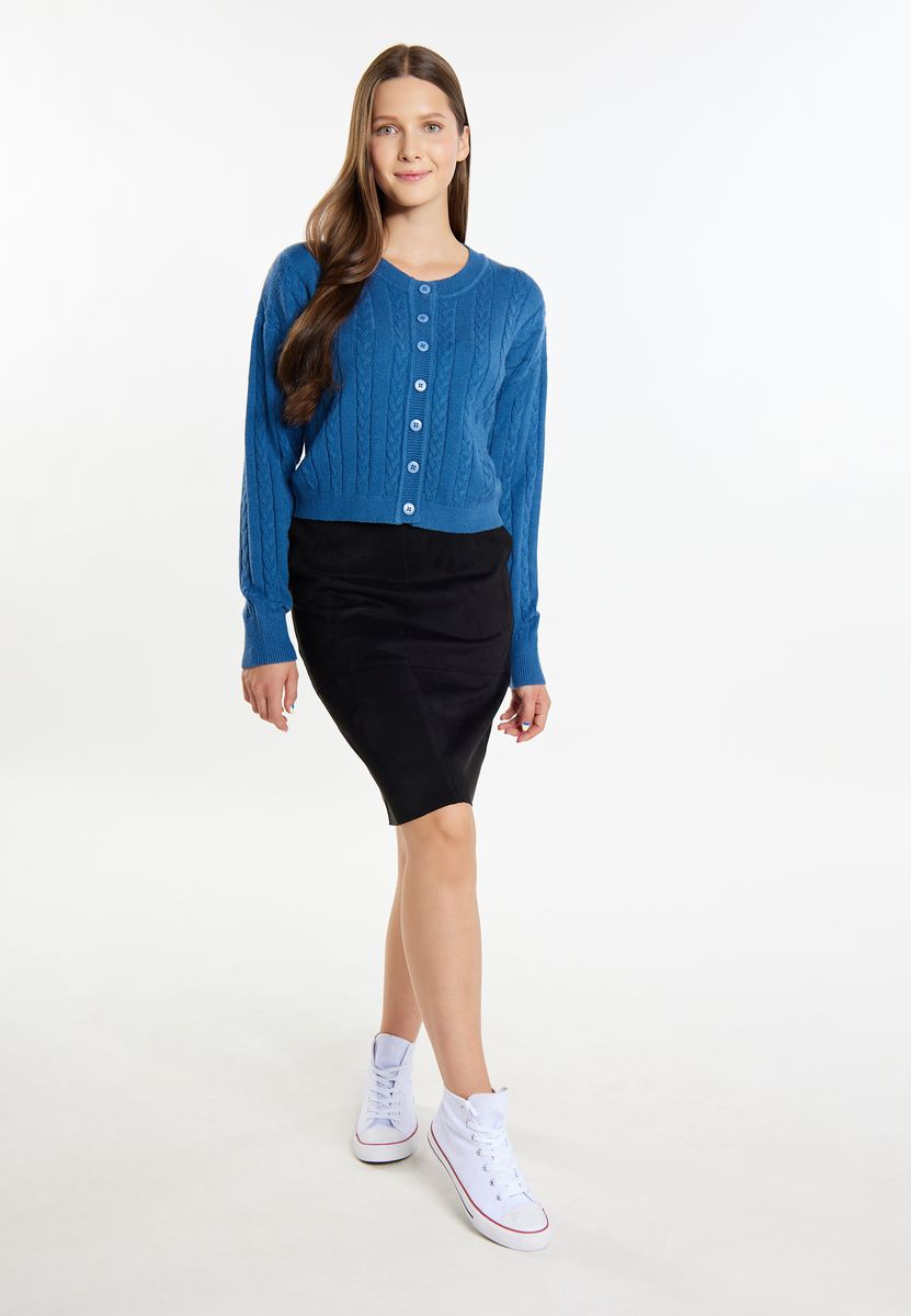 Kurzer Cardigan mit Zopfmuster