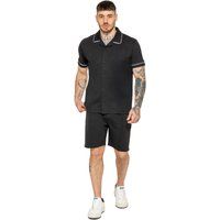 Herren Hemd und Shorts Set mit Paspeln