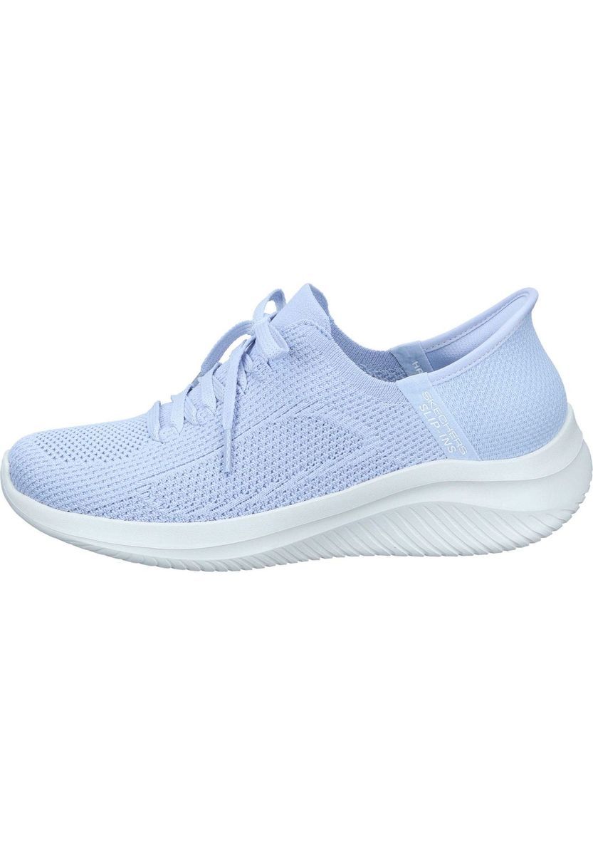 Hellblaue Strick-Slip-On-Sneaker