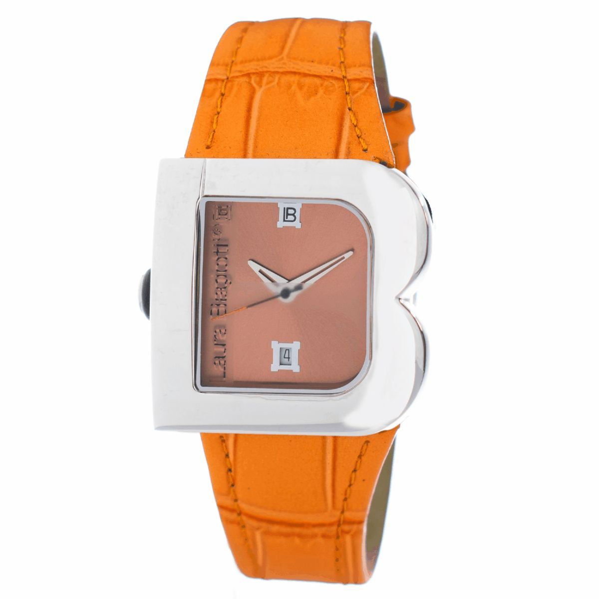 Laura Biagiotti rosafarbene Lederuhr