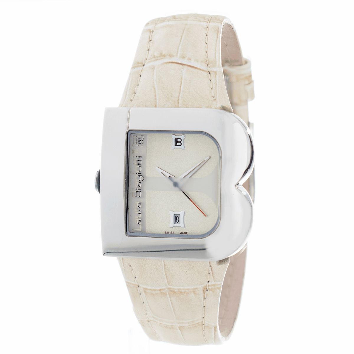 Laura Biagiotti rosafarbene Lederuhr