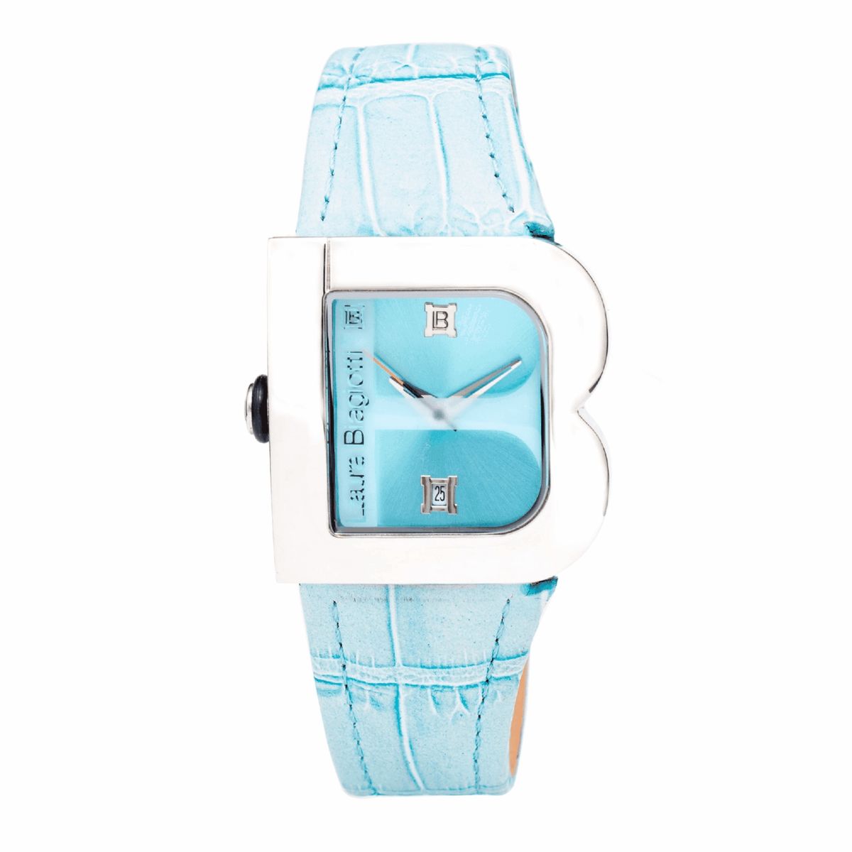 Laura Biagiotti rosafarbene Lederuhr